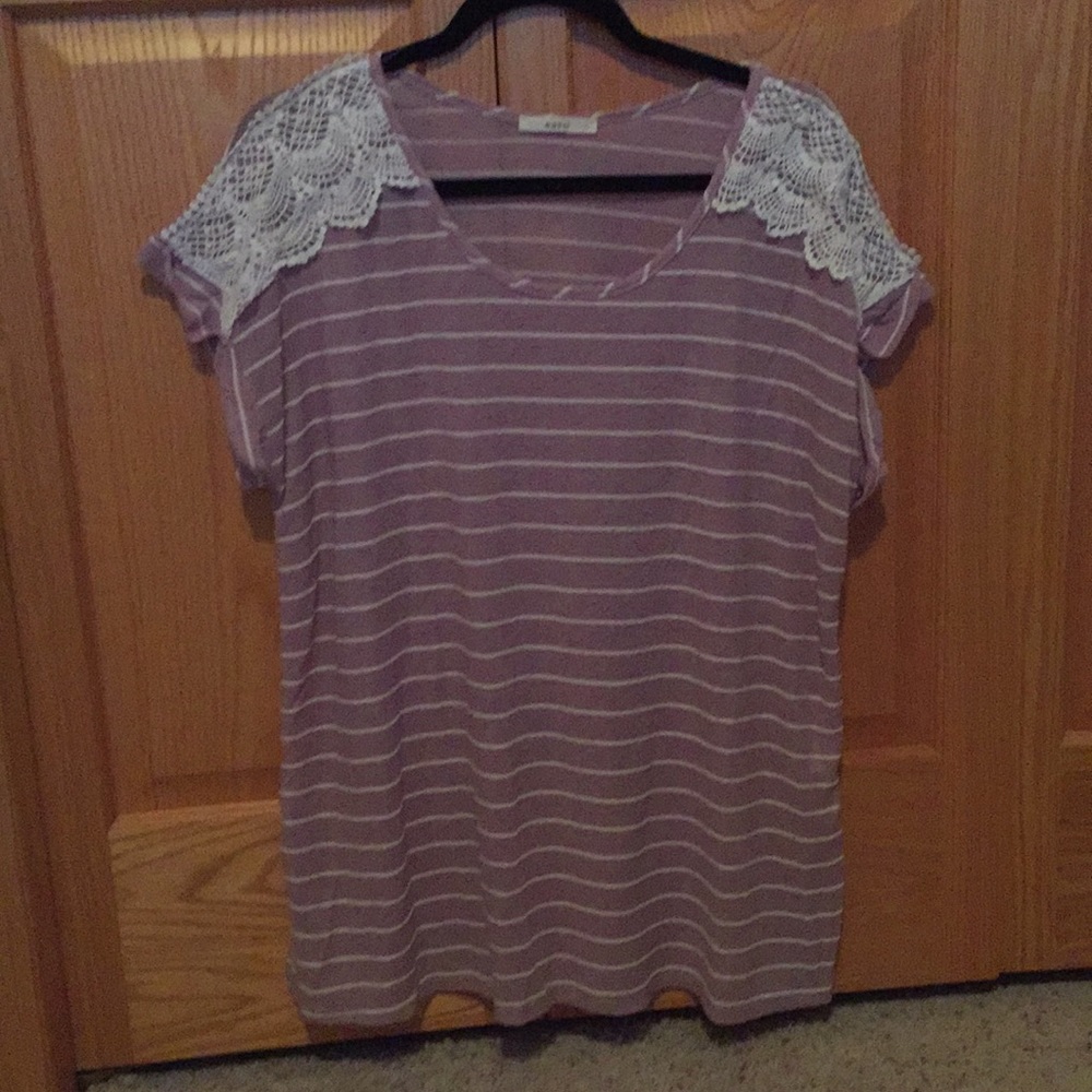 Lavender striped top